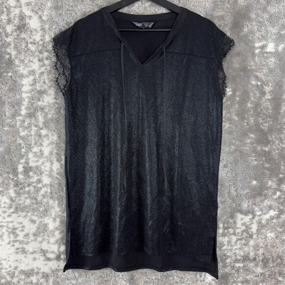 LulaRooe Elegant Sz L Grace Metallic Tunic Blouse Side Slits Shimmer Top NWT - Picture 1 of 8
